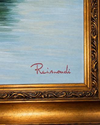 Quadro scena romantica barca -firmato