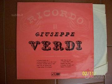 Ricordo di giuseppe verdi - disco in vinile lp 33