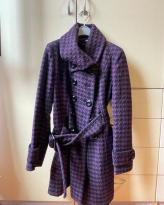 Cappotto donna pied de poule in lana