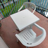 tavolo e 2 sedie da balcone