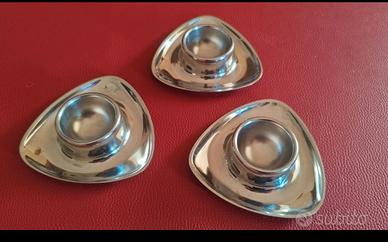 Tre portauovo Alessi acciaio inox 18/10, design 70