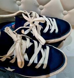 scarpe converse platform blu