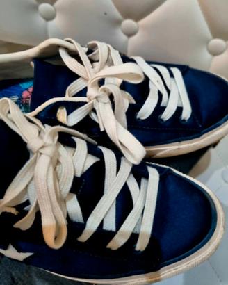 scarpe converse platform blu