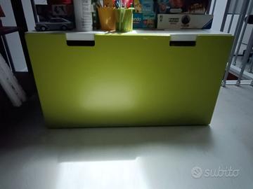 Contenitore / cassapanca verde con cassetto