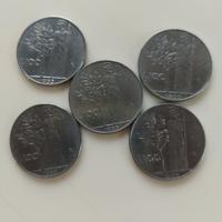 5 monete da 100 lire 1955
