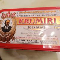 Antica Scatola di Latta KRUMIRI Rossi Vintage
