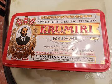 Antica Scatola di Latta KRUMIRI Rossi Vintage