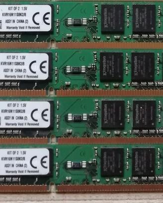 MEMORIE RAM DDR3 DA 8GB 4GB 2GB 1GB