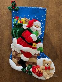 calza Befana e Natale cucita a mano