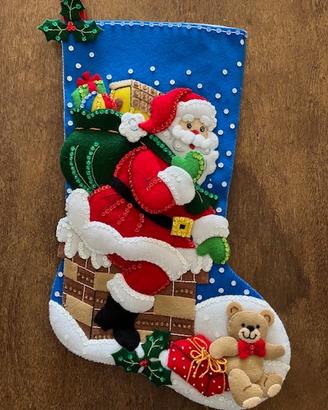 calza Befana e Natale cucita a mano