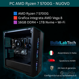 PC NUOVO Ryzen 7 5700G 16GB 1TB Case RGB Win 11