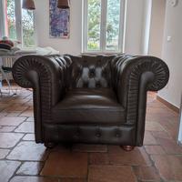 Poltrona Chesterfield in vera pelle