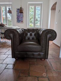 Poltrona Chesterfield in vera pelle