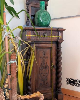 mobiletto a colonna in legno fine '800