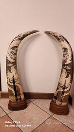 Corno bufalo asiatico intagliato a mano