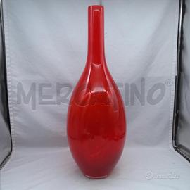 VASO BOTTIGLIA GIGANTE VETRO ROSSO