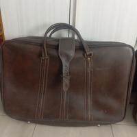 valigia vintage in pelle cuoio