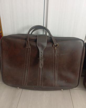 valigia vintage in pelle cuoio