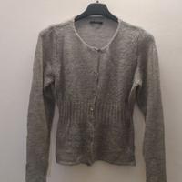 MAGLIONCINO-CARDIGAN DONNA MISTO LANA GRIGIO