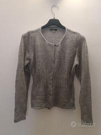 MAGLIONCINO-CARDIGAN DONNA MISTO LANA GRIGIO