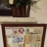 quadro con Banconote originali lire italiane 