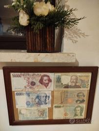 quadro con Banconote originali lire italiane 