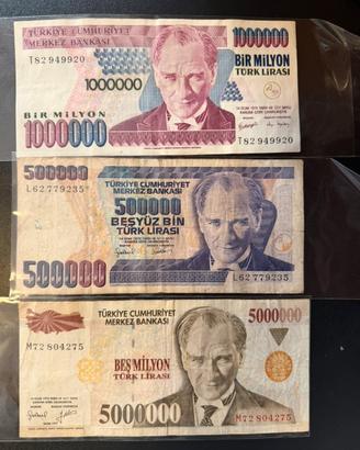 3 banconote turche