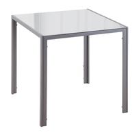 Tavolo acciaio e vetro 90x90