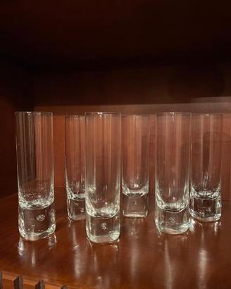 6 bicchieri alti in vetro/cristallo trasparente