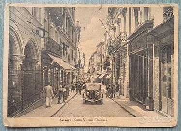 Cartolina Sassari Corso Vittorio Emanuele 1946