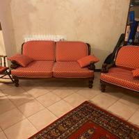 Set divano, due poltrone e sedia a dondolo