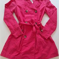 Giacca trench donna fucsia con cintura