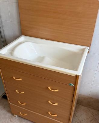 Fasciatoio CAM con vaschetta 4 cassetti legno