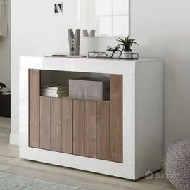 Madia bianca e legno noce