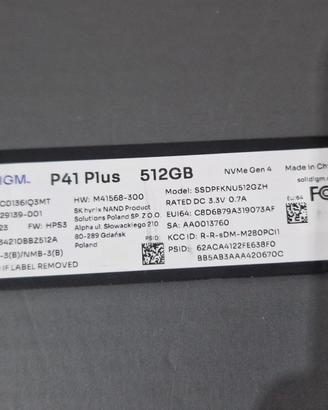 SSD 512GB NVMe M.2 PCIe Gen 4