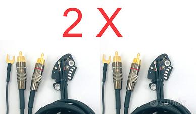 Coppia di cavi RCA con massa Technics SL 1200 MK2