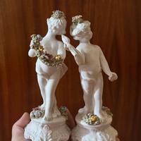 Coppia statuine in ceramica vintage