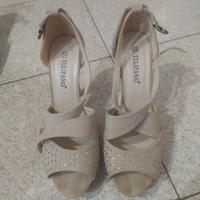 Scarpe con tacco Tulipano beige Tg 39