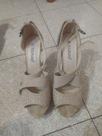 Scarpe con tacco Tulipano beige Tg 39
