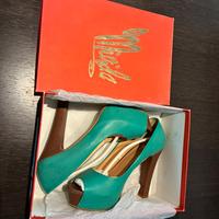 décolleté open toe tacco 13 verde 40