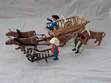playmobil 3373 3503 contadino carro con buoi