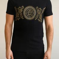 T-shirt "Supply & Demand" nera e oro tg. M