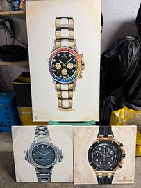 Quadri orologi ROLEX, PATEK e AP