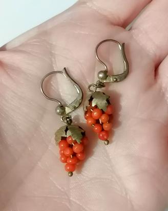 Orecchini grappolo d'uva e bracciale