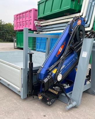 CONTAINER SCARRABILE NUOVO A PIANALE CON GRU
