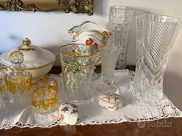 Set di 4 vasi in cristallo