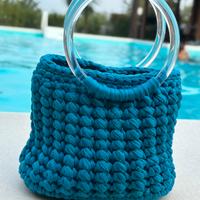 Borsa Coralia - uncinetto handmade turchese