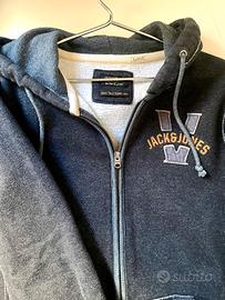 Felpa cappuccio/zip uomo nuova vintage Jack& Jones