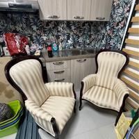 Coppia poltrone Bergeré stile Luigi XV