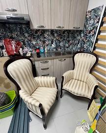 Coppia poltrone Bergeré stile Luigi XV